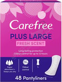 Carefree Panty Liners Fresh Scent 48 Pads Size Large