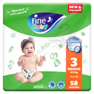 Fine Baby Medium For 4:9 Kg 58 Diapers Size 3
