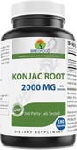 Brieofood Konjac Root Glucomannan 2000 mg per Serving 180 Vegetarian Capsules