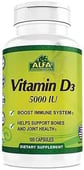 Vitamin D3 5000 IU Alfa 100 Capsules 676194984435
