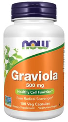 NOW Foods Graviola 500 mg Free Radical Scavenger 100 Veg Capsules