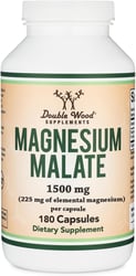 Double Wood Supplements Magnesium Malate 1500 mg 225 mg Elemental Magnesium Cellular Energy & Muscle Support (180 Capsules)