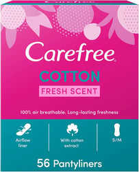 Carefree Normal Cotton Fresh 56 Pads Size Normal