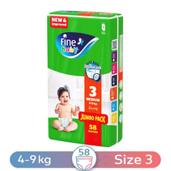 Fine Baby Medium For 4:9 Kg 58 Diapers Size 3