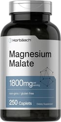 Horbäach Magnesium Malate 1800 mg per Serving Cellular Energy & Muscle Support (250 Caplets)