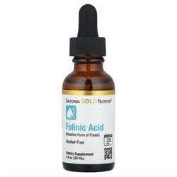 مكمل حمض الفولينيك السائل خالي من الكحول شكل حيوي نشط من الفولات من كاليفورنيا غولد نيوترشن 30 مل