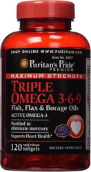 Special Import - Puritans Pride Triple Omega 369 Fish Flax & Borage 120Softgels