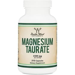 Double Wood Supplements Magnesium Taurate 1500 mg per Serving Heart Health & Relaxation Support (210 Capsules)