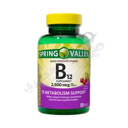 Spring Valley Vitamin B12 Quick-Dissolve Tablets 2500 Mcg Cherry Flavor 2500 Mcg 120 Capsules