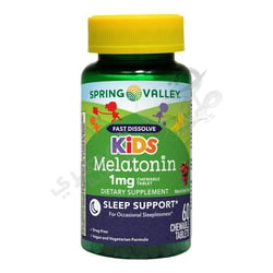 Spring Valley Fast Dissolve Kids Melatonin Chewable Tablets Grape Flavor  1 Mg 60 Capsules
