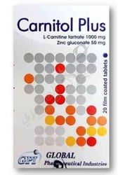 Carnitol Plus ( L-Carnitine + Zinc Gluconate 50 1000 Mg