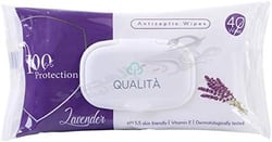 Qualita Antiseptic Alcohol Free Wipes 40 Pieces With Lavender