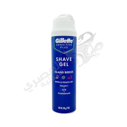 Gillette Sensitive Plus Island Breeze Shave Gel Vitamin+Aloe+Pomegranate 198g