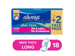 Always Protect Plus Pads with Touch of Aloe Vera - Long - Maxi Thick - 18 Pads