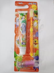 Kodomo strawberry or orange toothpaste + toothbrush + gift toy (Zig-Zag)