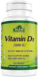 Vitamin D3 5000 IU Alfa 100 Capsules 676194984435