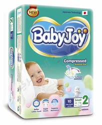 Baby Joy Baby Compressed 10 Diapers Size 2