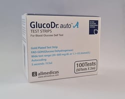 جلوكو دكتور شرائط اختبار تلقائية 100 اختبار (50 اختبار × 2 لكل قطعة)