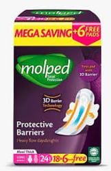 Molped Mega Saving Protective Barriers 18+6Free Pads