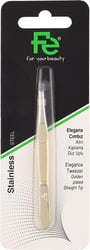 Fe Professional Tweezers straight tip 1 piece FeBat?k (0672)