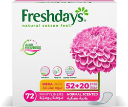 الحفاظات اليومية Freshdays ذات الرائحة العادية 72 قطعة