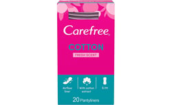 Carefree Normal with Cotton Extract Panty Liners, Pack of 20, White