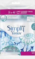 Gillette Simply Venus Disposable Razor for Women, 2 Blades - 12 Pieces