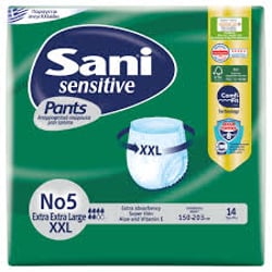 Sani Sensitive Pants XXLarge 14 Pcs