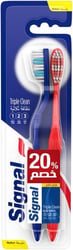 Signal Triple Clean Medium for plaque removal and protection against cavity Toothbrush 2PC