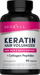 NeoCell Keratin Hair Volumizer with Collagen Peptides 60 Capsules