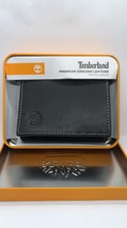 محفظة Timberland Premium Genuine Leather باللون الأسود ثلاثية الطي