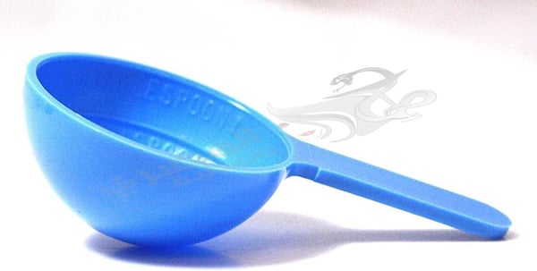Blue Plastic Scoops.