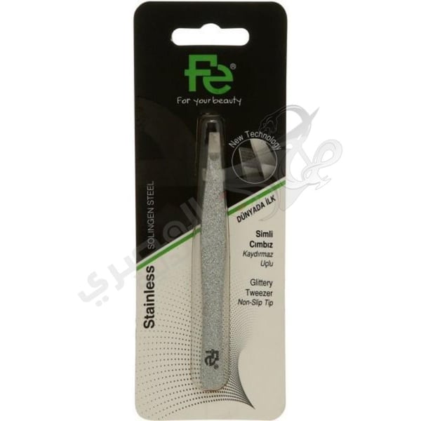 Fe Glittery Stainless Steel Silver Tweezer