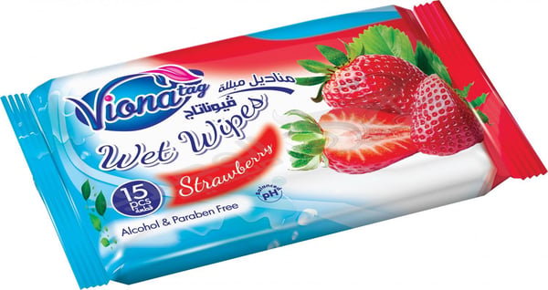 Vionatag Wet Strawberry Pcs 15 Wipes