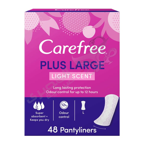 Carefree Panty Liners Light Scent 48 Pads Size Large