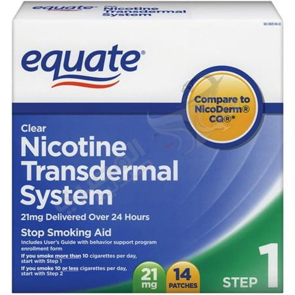 Equate Nicotine Transdermal System Step 1 Cleares  21 Mg 14 Patches