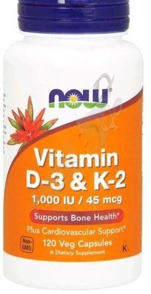 Now Foods Vitamin D3&K2 1000 Iu 45 Mcg 120 Vcap