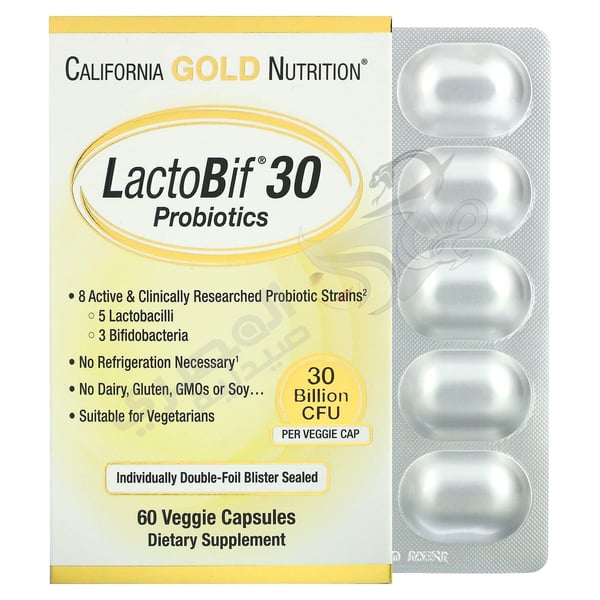 California Gold Nutrition Lactobif Probiotics 30 Billion Cfu 60 Veggie Capsules