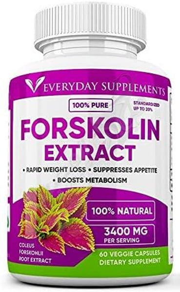 Everyday Forskolin Maximum Strength Pure Nutritional Supplement 3400 Mg 60 Capsules