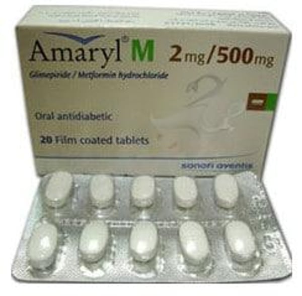 Amaryl M 500 Mg 20 Tablets