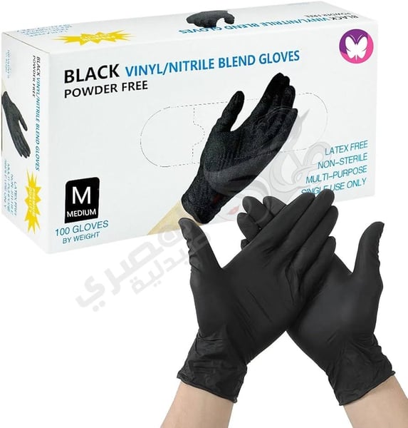 Gloves Latex (M) Black 100 Pcs