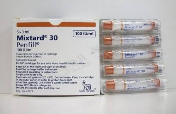 Insulin Mixtard Penfill 30 100 I.U 5 Vials