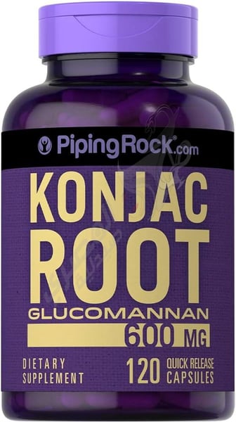 Piping Rock Konjac Root Glucomannan 600 Mg 120 Capsules