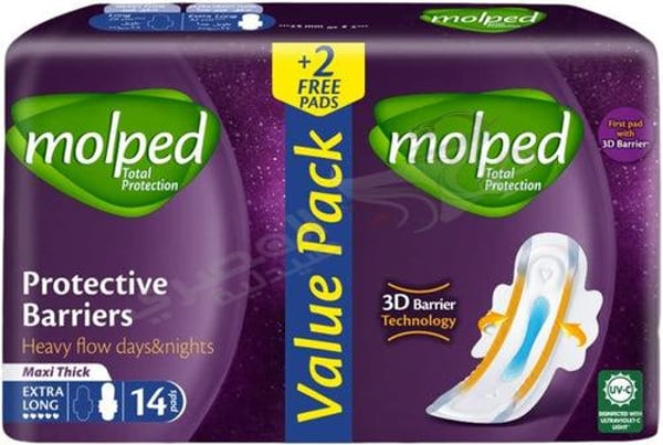 Molped Extra Long Maxi Thick Pack Of 14 Pieces