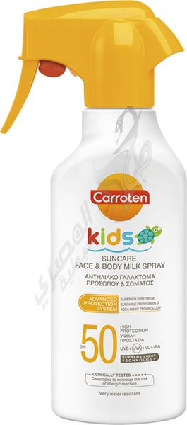 Carroten Kids Spf30 Suncare Face And Body Milk Spray 200 Ml