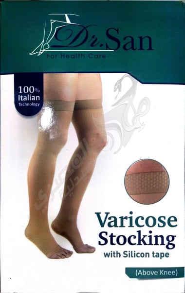 Ds. San Varicose Stocking With Silicon Tape Above Knee Xl