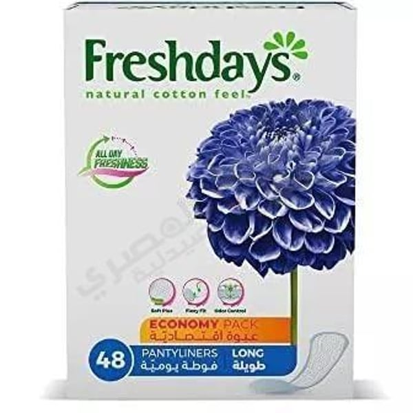 Freshdays Natural Cotton Feel Pantyliners Long 48 Pads