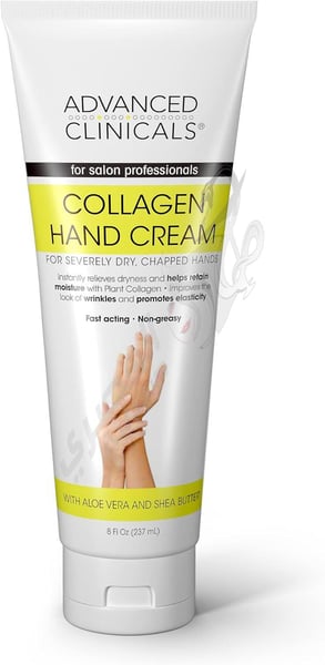 Advanced Clinicals Plant Collagen Hand Cream for Dry Chapped Hands 237 ml