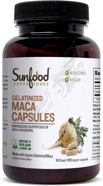 Sunfood Black Maca 800 mg 90 Capsules