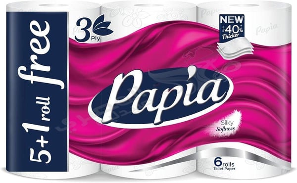 Papia Tissue - Toilet paper - 3 Ply - 6 Rolls